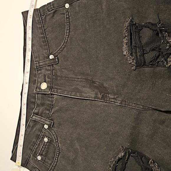 NWT Distressed Wide-leg Jeans L - Picture 4 of 8